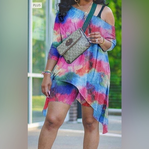 Blu Trends Pants - Diva Plus! Tie Dyed 2 Piece Shorts & Top